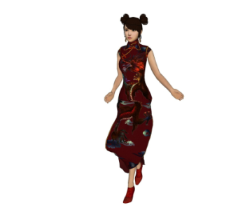 现代女性人物su模型