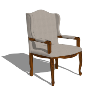 欧式布艺单椅su模型