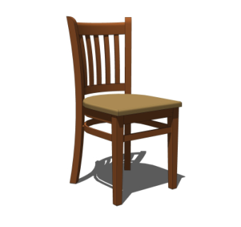 现代实木单椅su模型