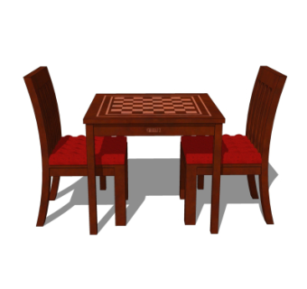 现代休闲桌椅组合su模型