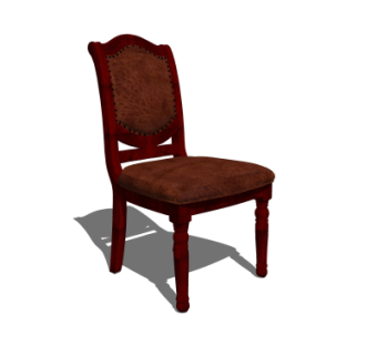 美式实木单椅su模型