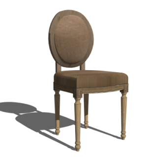 美式实木单椅su模型