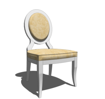 美式简约单椅su模型