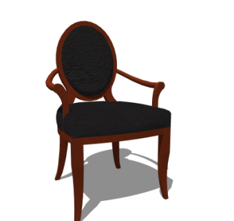 美式实木单椅su模型