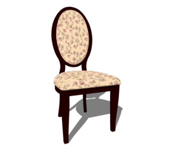 美式实木单椅su模型