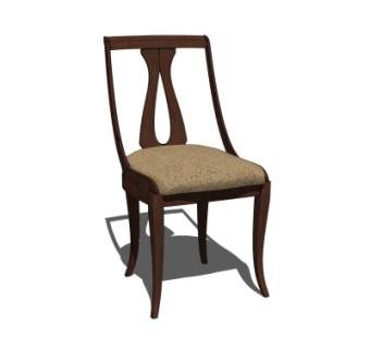 现代实木单椅su模型