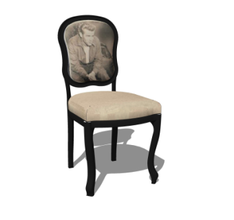 美式实木单椅su模型