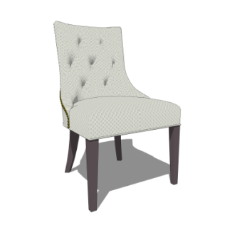 简欧布艺单椅su模型