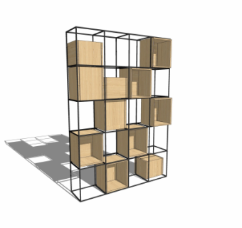 现代储物柜su模型