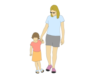 现代母女人物su模型