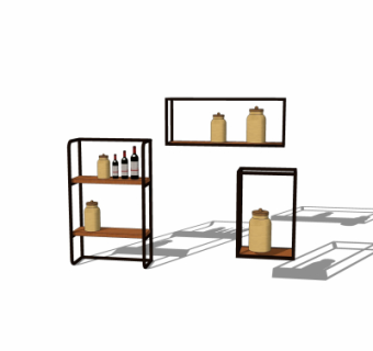 工业风壁柜su模型