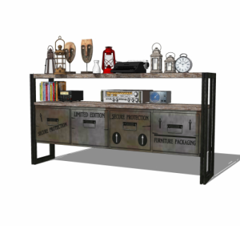 工业风边柜su模型