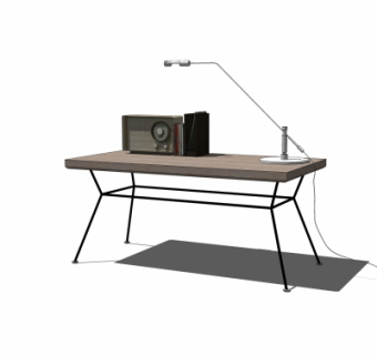 工业风书桌su模型