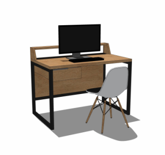 现代简约书桌su模型