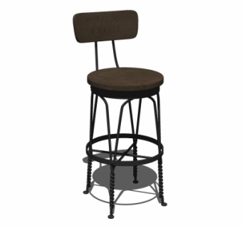 工业风金属吧台椅su模型