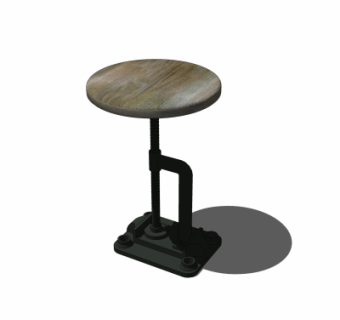 工业风钢管圆几su模型