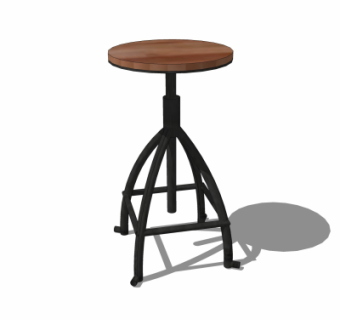 工业风金属吧凳su模型