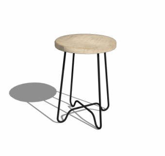 工业风铁艺凳子su模型