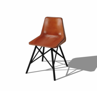 现代皮革单椅su模型