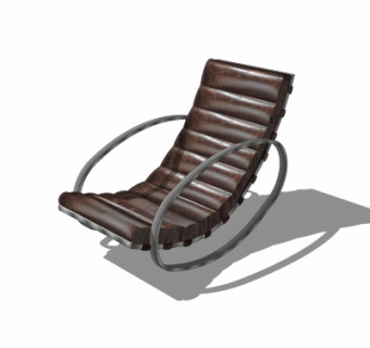 工业风皮革躺椅su模型