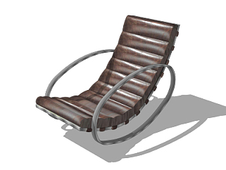 工业风皮革躺椅su模型
