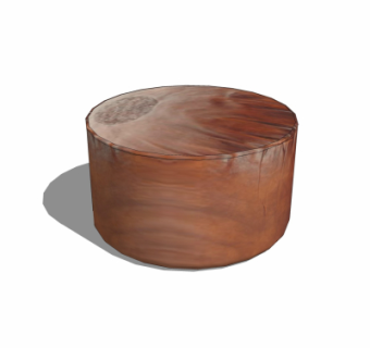 现代皮革凳子su模型