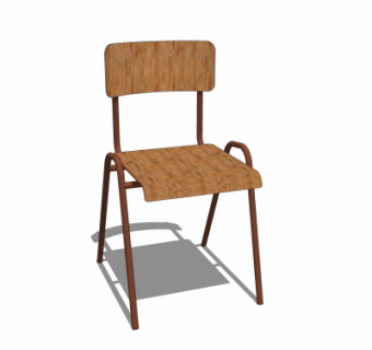 工业风金属单椅su模型