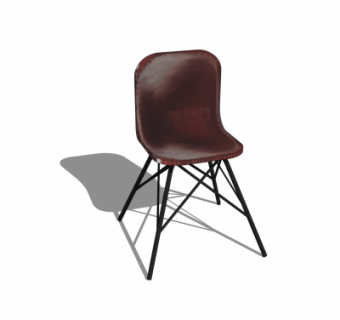 工业风皮革单椅su模型