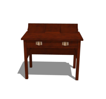 中式实木书桌su模型