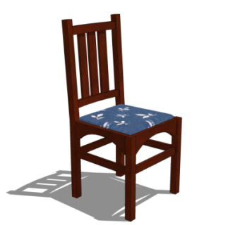 中式实木单椅su模型