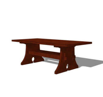中式实木茶几su模型