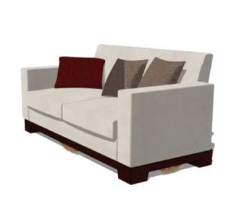 现代布艺双人沙发su模型