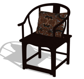中式实木圈椅su模型