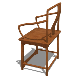 中式实木圈椅su模型