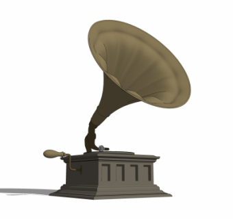 欧式复古留声机su模型