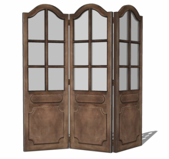 中式实木屏风su模型