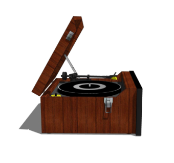 现代复古唱片机su模型