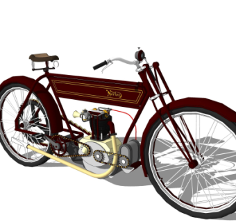 欧式复古自行车su模型