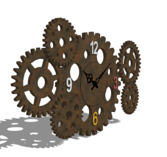 工业风齿轮挂钟su模型