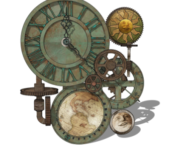 工业风齿轮挂钟su模型