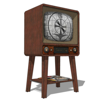 现代复古电视机su模型