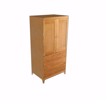 现代实木衣柜su模型