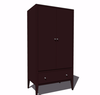 中式实木衣柜su模型