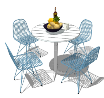 现代休闲桌椅su模型