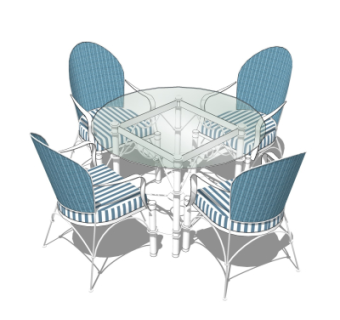 美式休闲桌椅su模型
