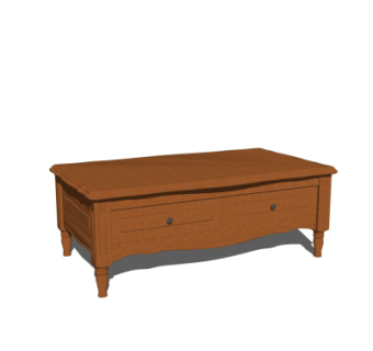 美式实木茶几su模型