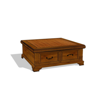 中式实木茶几su模型