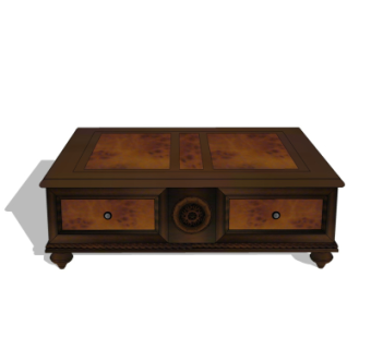 美式实木茶几su模型