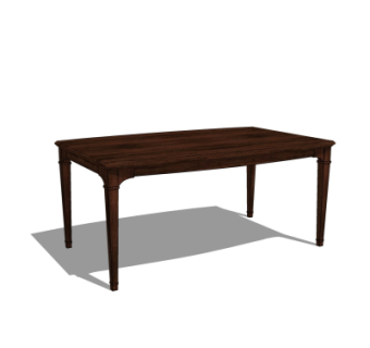 现代实木餐桌su模型