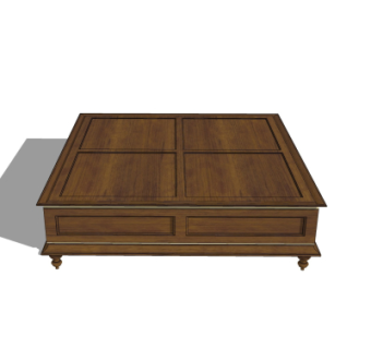美式实木茶几su模型